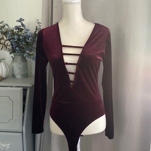 Velvet body suit